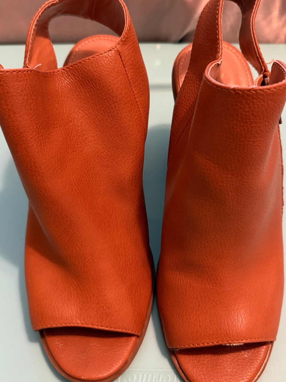a.n.a Cognac Peep-Toe Slingback Mule Heels